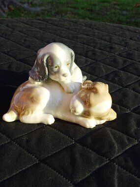 Vintage NAO by Lladró Spaniel Puppy Figurine • Spanish Porcelain Dog Sculpture